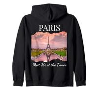 Meet in Paris at the Eiffel Tower in France French Vacation Zip Hoodie