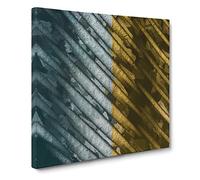 Meet in the Middle in Abstract Modern Canvas Wall Art Print Ready to Hang, Framed Picture for Living Room Bedroom Home Office Décor, 14x14 Inch (35x35 cm)