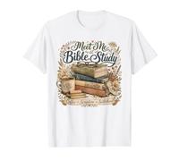 Meet Me at Bible Study Coffee Scripture Sisterhood Value Graphic T-Shirt, Men, White, L