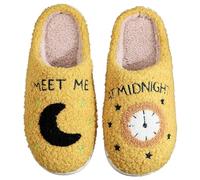 Meet Me at Midnight Cozy Memory Foam Winter Warm Slippers for Women & Men, Fuzzy Couple Slip-on House Slippers for Indoor and Outdoor