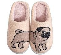 Meet Me at Midnight Slippers for Women Men Ladies Men's Comfortable Plush Home Slippers Slip On Non-slip Slippers, B-pug, 5.5-6 Women/4.5-5 Men