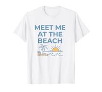Meet Me at the Beach Sunset Summer Vacation Retro Coastal T-Shirt