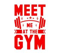 Meet me at The Gym Template Wall Decals 50.4x72.5cm Personalized Customization Red