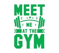 Meet me at The Gym Template Wall Decals 57.6x82.9cm Removable Without Leaving Glue Green