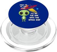 Meet Me At The Lake Alien Spaceship Tee PopSockets PopGrip for MagSafe