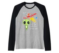 Meet Me At The Lake Alien Spaceship Tee Raglan Baseball Tee