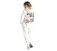 Meet Me at The Ocean Graphic Puff Hoodies for Kids Teen Girls Women UK Casual Cute Oversized Preppy Sweatshirts Long Sleeve Streetwear Y2K Tops Small Cream