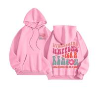 Meet Me at The Ocean Graphic Puff Hoodies for Kids Teen Girls Women UK Casual Cute Oversized Preppy Sweatshirts Long Sleeve Drawstring Streetwear Y2K Tops Pink Puff Hoodie Kids 11-12,Pink,M
