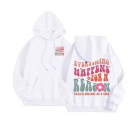 Meet Me at The Ocean Graphic Puff Hoodies for Kids Teen Girls Women UK Casual Cute Oversized Preppy Sweatshirts Long Sleeve Drawstring Streetwear Y2K Tops Oversized Hoodie,White,S
