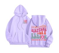 Meet Me at The Ocean Graphic Puff Hoodies for Kids Teen Girls Women UK Casual Cute Oversized Preppy Sweatshirts Long Sleeve Drawstring Streetwear Y2K Tops Womens Hoodies,Purple,S