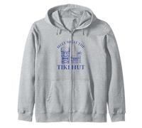 Meet Me at the Tiki Hut Retro Luau Vacation Island Funny Zip Hoodie