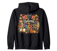 Meet Me Between The Pages Book Lover Design Reader Zip Hoodie
