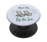 Meet Me By The Sea, Beach Seaside Serenity, Coastal Getaway PopSockets Adhesive PopGrip