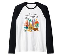 Meet Me in California Iconic Landmarks Travel Raglan Baseball Tee