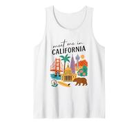 Meet Me in California Iconic Landmarks Travel Tank Top