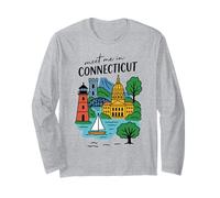 Meet me in Connecticut - Cute US State Travel Retro Design Long Sleeve T-Shirt