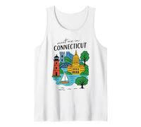 Meet me in Connecticut - Cute US State Travel Retro Design Tank Top