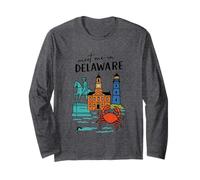Meet Me in Delaware State Icons Travel Long Sleeve T-Shirt