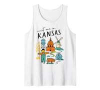 Meet me in Kansas - Cute US State Travel Retro Design Women Tank Top