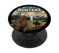 Meet Me In Montana Bear Mountains Nature Design PopSockets Adhesive PopGrip