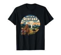 Meet Me in Montana Bear Mountains Nature Design T-Shirt
