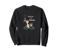 Meet Me in Paris Cute Bicycle Girl Eiffel Tower Romantic Day Sweatshirt