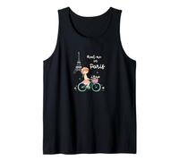 Meet Me in Paris Cute Bicycle Girl Eiffel Tower Romantic Day Tank Top