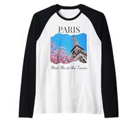 Meet Me in Paris "Meet Me at the Tower" French Eiffel Tower Raglan Baseball Tee