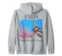 Meet Me in Paris "Meet Me at the Tower" French Eiffel Tower Zip Hoodie