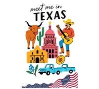 Meet Me in Texas: A Retro Western Notebook Celebrating Cowboys, Music & State Pride: 150-Page Lined Journal with Texas Icons - The Alamo, State Capitol, Longhorn & More