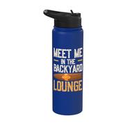 Meet Me in The Backyard Lounge Cigar Stainless Steel Insulated Water Bottle