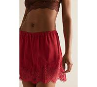 Meet Me In The Middle Mini Slip Skirt by Intimately at Free People in Scarlet, Size: Small - female