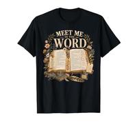 Meet Me in the Word Christian Bible Study Design Value Graphic T-Shirt, Men, Black, L