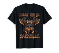 Meet Me in Valhalla Viking Warrior Axes Runes T-Shirt