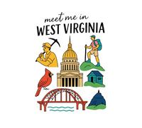 Meet Me in West Virginia Notebook: 6x9 Lined Journal with 150 Pages | Appalachian State Pride, Charleston Capitol & Nature Lover’s Souvenir