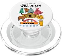 Meet Me In Wisconsin Iconic Imagery Design PopSockets PopGrip for MagSafe