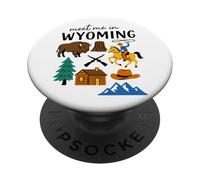 Meet Me In Wyoming Cowboy Buffalo Mountain PopSockets Adhesive PopGrip