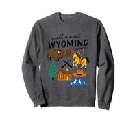 Meet Me In Wyoming Cowboy Buffalo Mountain Sweatshirt