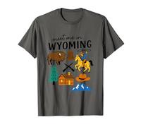 Meet Me in Wyoming Cowboy Buffalo Mountain T-Shirt