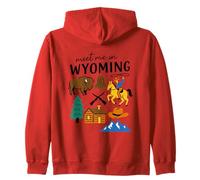 Meet Me In Wyoming Cowboy Buffalo Mountain Zip Hoodie
