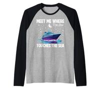 Meet Me Where The Sky Touches The Sea Cruise Vacation Raglan Baseball Tee