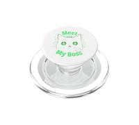 Meet My Boss Cat Stuff | Cat Mom & Dad Pet Black Cat PopSockets PopGrip for MagSafe