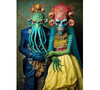 'Meet The Aliens: Xantara and Nykara' by Cross & Glory - 1000-Piece Premium Jigsaw Puzzle for Adult - Mind-Engaging, Vibrant Artwork Puzzle
