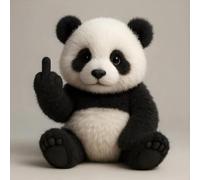 Meet the Attitude Squad: Tiny Plush Rebels with Sass & Snuggles, Emotional Support Stuffed Animals & Plush Toys Stress Relief, Funny Pocket-Sized Plush Figure Toys, for Friends(Panda)