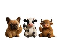 Meet the Attitude Squad: Tiny Plush Rebels with Sass & Snuggles, Emotional Support Stuffed Animals & Plush Toys Stress Relief, Funny Pocket-Sized Plush Figure Toys, for Friends(3PCS(C))