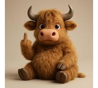 Meet The Attitude Squad: Tiny Plush Rebels with Sass & Snuggles, Funny Pocket-Sized Plush Figure Toys, Emotional Support Plush, Funny Gifts for Sarcastic Friends & Sassy Decor (Highland cattle)