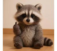 Meet The Attitude Squad: Tiny Plush Rebels with Sass & Snuggles, Funny Pocket-Sized Plush Figure Toys, Emotional Support Plush, Funny Gifts for Sarcastic Friends & Sassy Decor (Raccoon)