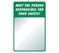 Meet the person responsible for your safety sign - 1.2mm Rigid plastic 300mm x 200mm Case (Pack of 5)