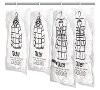 Meetall 4Pack Hanging Vacuum Storage Bag Reusable Space Saver Compressed Bag with Hangers.2pcs in 26.3x35.4inch(67x90cm) and 2pcs in 26.3x43.3inch (67x110cm).Work with Any Vacuum Cleaner.