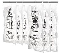 Meetall 6Pack Hanging Vacuum Storage Bag Reusable Space Saver Compressed Bag with Hangers.3pcs in 26.3x35.4inch(67x90cm) and 3pcs in 26.3x43.3inch (67x110cm).Work with Any Vacuum Cleaner.